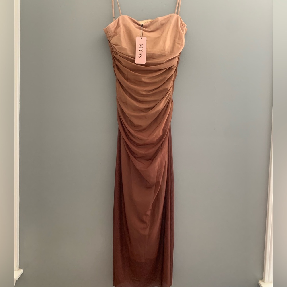 Micas scrunched cami maxi dress